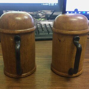 Vintage Wooden Salt and Pepper Shakers 4" tall